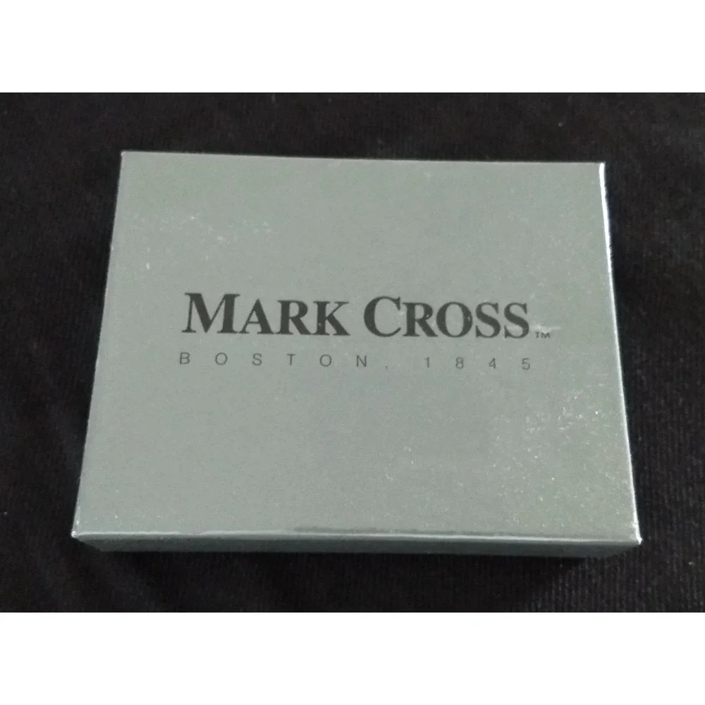 MARK CROSS Money Clip Lions Head Logo Black Gold-Tone Oval Rare NOS Original Box